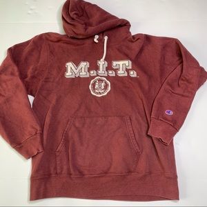 Vintage 90s Champion MIT Hooded Sweatshirt Size M
